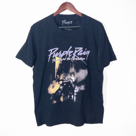 Prince Purple Rain Unisex T-Shirt Soft Grunge 80s Funk Vibe Black Cotton Size M - Picture 1 of 4